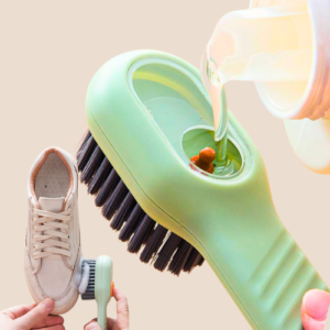 Automatic Liquid Discharge Shoe Brush with Soft Bristles for Household Laundry and Sneaker Cleaning