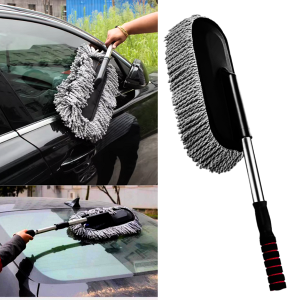 Super Soft Microfiber Car Duster Exterior with Extendable Handle, Car Brush Duster for Car Cleaning Dusting Multipurpose